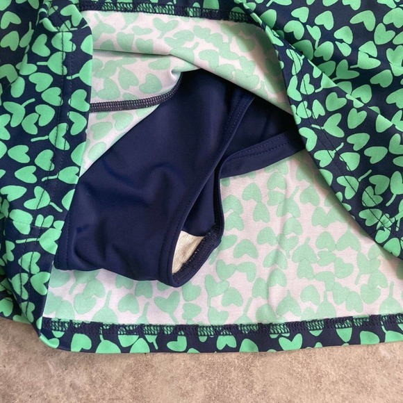 Fit 4 U Swimwear 8 One Piece Tiered Romper‎ With Adjustable Straps Heart Green - Picture 5 of 9